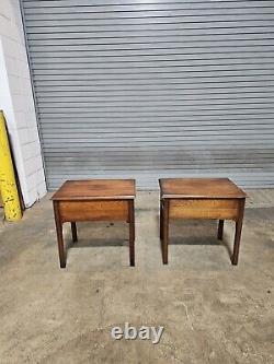 Pair of Stickley Cherry Two Drawer Nightstands