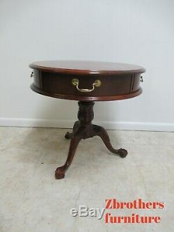 Pennsylvania House Cherry Chippendale Drum End Table Ball Claw