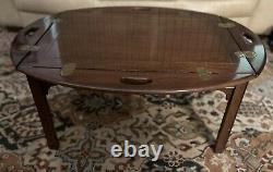 Pennsylvania House Coffee Table Cherry Chippendale Style Vintage Butler Tray