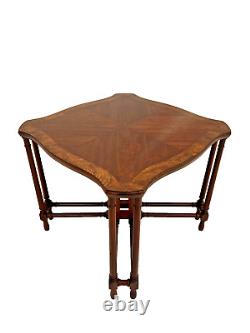 Pennsylvania House Eight Leg Square Table Banded Walnut Chippendale Style