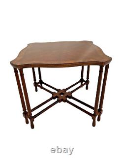 Pennsylvania House Eight Leg Square Table Banded Walnut Chippendale Style