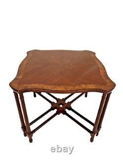 Pennsylvania House Eight Leg Square Table Banded Walnut Chippendale Style