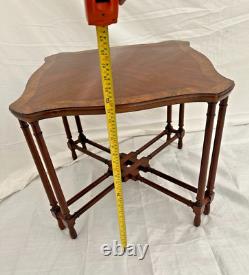 Pennsylvania House Eight Leg Square Table Banded Walnut Chippendale Style