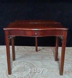 Period 18th Century Chippendale Mahogany Mass or RI Games Table- Serpentine top