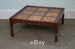 Quality Chippendale Style Mahogany & Mixed Wood Square Coffee Table