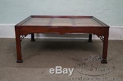 Quality Chippendale Style Mahogany & Mixed Wood Square Coffee Table