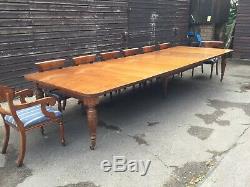 RARE! 14.9ft Antique Grand Victorian Walnut dining table. 1831-1901