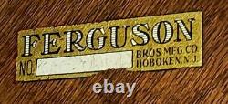 RARE Antique Ferguson Bros. 2 Tier Folding Mahogony Butlers End Table 1901 -1910