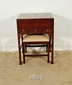 RARE Baker Furniture Company Historic Charleston Mahogany Dressing Table w Bench