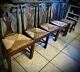 Rare Beautiful Antique Chippendale Chairs With Rush Seat By Michigan Chair Co