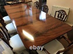 RARE EXQUISITE 9ft GRAND REGENCY STYLE FLAME MAHOGANY TABLE FRENCH POLISHED