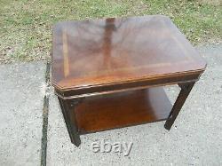 REDUCED! Vintage Lane Inlaid Chinese Chippendale Mahogany End/ Side Table