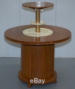 Rare 1930's Walnut Cocktail Table Cabinet With Rising Drinks Decanter Holder