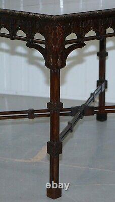 Rare 19th Century Thomas Chippendale Clustered Column Leg Silver Tea Side Table