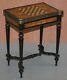 Rare Aesthetic Movement Burr Walnut Marquetry Inlaid Chess Fold Over Card Table