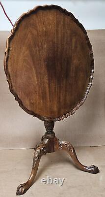 Rare Baker Chippendale Style Pie Crust Tilt Top Bird Cage Tea Table! V