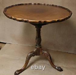 Rare Baker Chippendale Style Pie Crust Tilt Top Bird Cage Tea Table! V