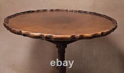 Rare Baker Chippendale Style Pie Crust Tilt Top Bird Cage Tea Table! V