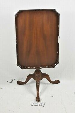 Rare Baker Mahogany Chippendale Tray Tilt Top Tea Table Occasion Table Claw Foot