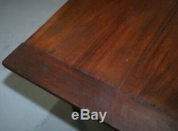Rare Circa 1820 Fruitwood Two Plank Top English Farmhouse Refectory Dining Table