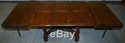 Rare Circa 1880 French Brittany Hand Carved Chestnut Wood Extending Dining Table