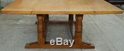 Rare Classic Vintage Robert Mouseman Thompson Solid Oak Refectory Dining Table