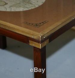 Rare Lovely Coffee & Side Table Nest Of Tables Military Campaign With World Maps