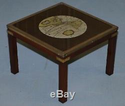 Rare Lovely Coffee & Side Table Nest Of Tables Military Campaign With World Maps