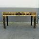 Rare Mastercraft Black Lacquer And Brass Chinese Chippendale Console Table
