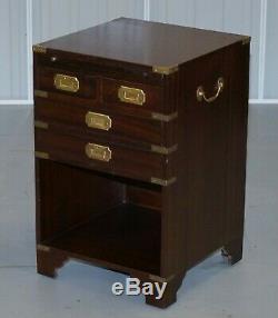 Rare Stunning Military Campaign Side Table With Butlers Serving Tray And Drawers