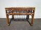 Rattan Coffee Table Bohemian Boho Chic Accent Stand Chippendale Chinoiserie Mcm