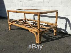 Rattan Coffee Table Cocktail Bohemian Boho Chic Accent Stand Chippendale Chinese