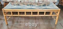 Rattan Vintage 1970's Chippendale Living Room Set Couch x2 Tables x2 Chairs 1979