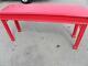 Red Color Hollywood Regency Fretwork Chippendale Palm Beach Console