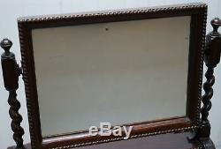 Regency 1815 Table Top Cheval Mirror Original Plate Glass Glass Barley Twist