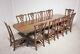 Regency Dining Table Set Chippendale Chairs Walnut