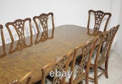 Regency Dining Table Set Chippendale Chairs Walnut