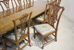 Regency Dining Table Set Chippendale Chairs Walnut