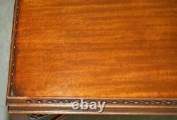 Restored Antique Mahogany Thomas Chippendale Large Fret Work Carved Coffee Table