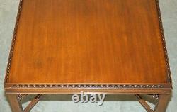 Restored Antique Mahogany Thomas Chippendale Large Fret Work Carved Coffee Table