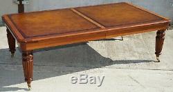 Restored Monumental 249-381cm Extending Oxford Library Dining Table Leather Top