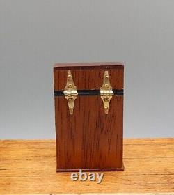 Richard Simms Chippendale Knife Box w Sterling Cutlery Dollhouse Miniature 112