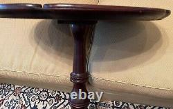 Round Mahogany Scalloped Edge Pie Crust Pedestal Table c1930