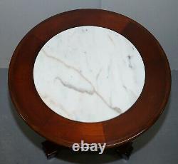 Rrp £12,000 Pair Of Ralph Lauren American Mahogany Marble Topped Side End Tables