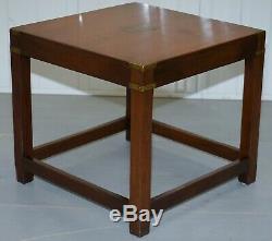 Rrp £1250 Harrods London Light Mahogany Military Campaign Lamp Side End Table