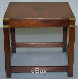 Rrp £1250 Harrods London Light Mahogany Military Campaign Lamp Side End Table