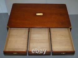 Rrp £3799 Mahogany Harrods London Kennedy Military Campaign Coffee Table Drawers