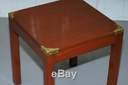 Rrp £650 Harrods London Light Mahogany Military Campaign Lamp Side End Table