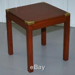 Rrp £650 Harrods London Light Mahogany Military Campaign Lamp Side End Table