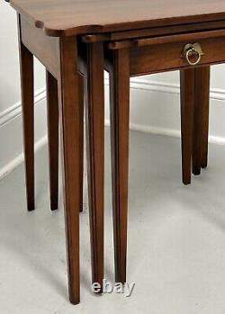 STATTON Centennial Cherry Chippendale Nesting Tables Set of 3